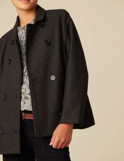 Fashion NÍCOLI ABRIGO CRUZADO ESPIGA GRIS Grises