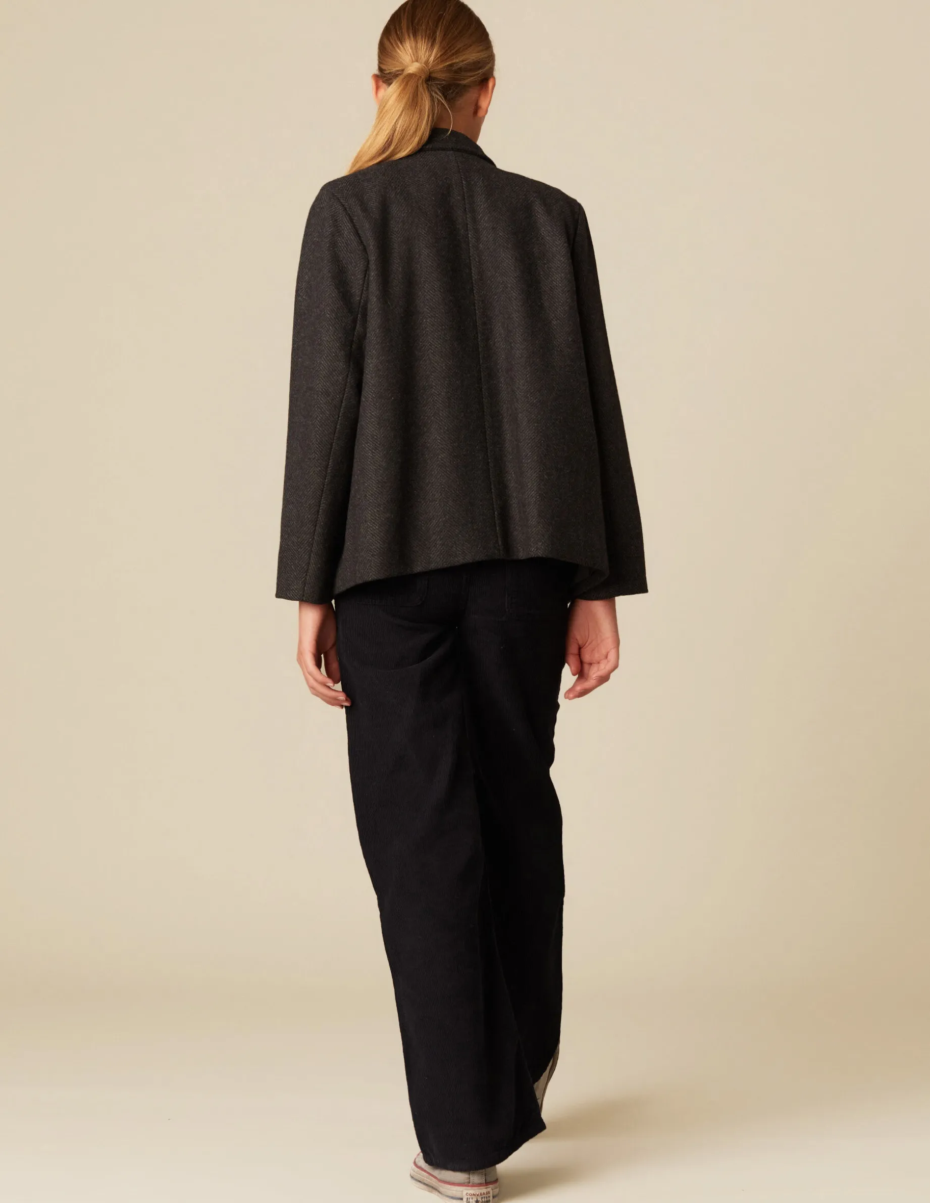 Fashion NÍCOLI ABRIGO CRUZADO ESPIGA GRIS Grises