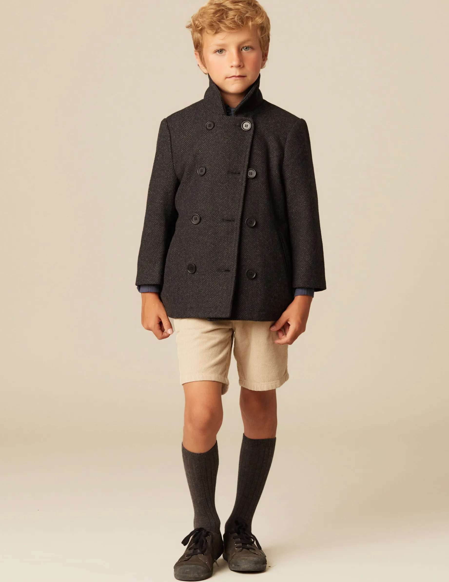 Clearance NÍCOLI ABRIGO CRUZADO ESPIGA GRIS Grises