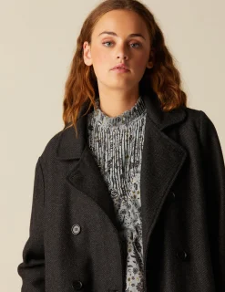 Flash Sale NÍCOLI ABRIGO CRUZADO ESPIGA GRIS Grises