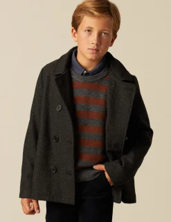 Sale NÍCOLI ABRIGO CRUZADO ESPIGA GRIS Grises