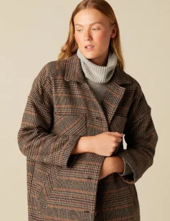 Discount NÍCOLI ABRIGO CUADROS MULTICOLOR Marrones