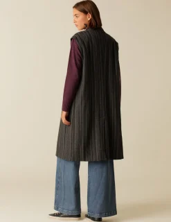 Fashion NÍCOLI ABRIGO SIN MANGA RAYA GRIS Grises