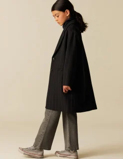 Discount NÍCOLI ABRIGO SOLAPA RAYA Azulesoscuros