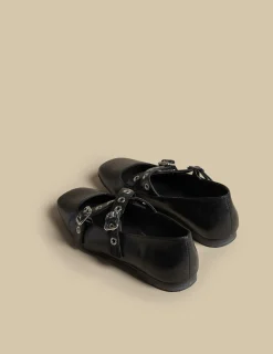 New NÍCOLI BAILARINA NEGRA DOBLE HEBILLA Negros