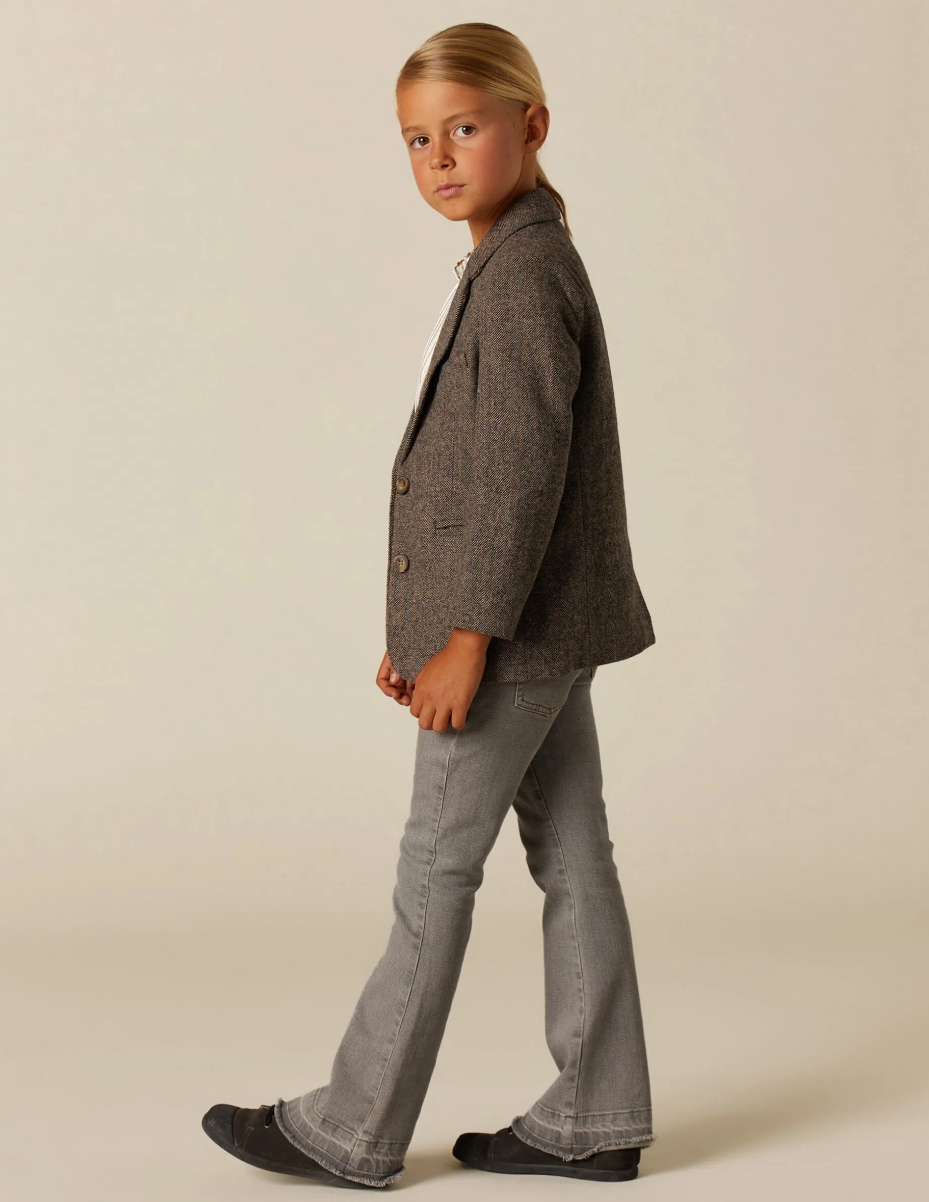 New NÍCOLI BLAZER ESPIGA MARRÓN RY AZUL Marrones