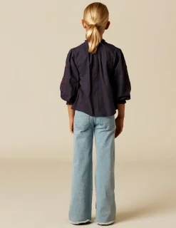 Flash Sale NÍCOLI CAMISA AZUL BORDADO FLOR Azulesoscuros