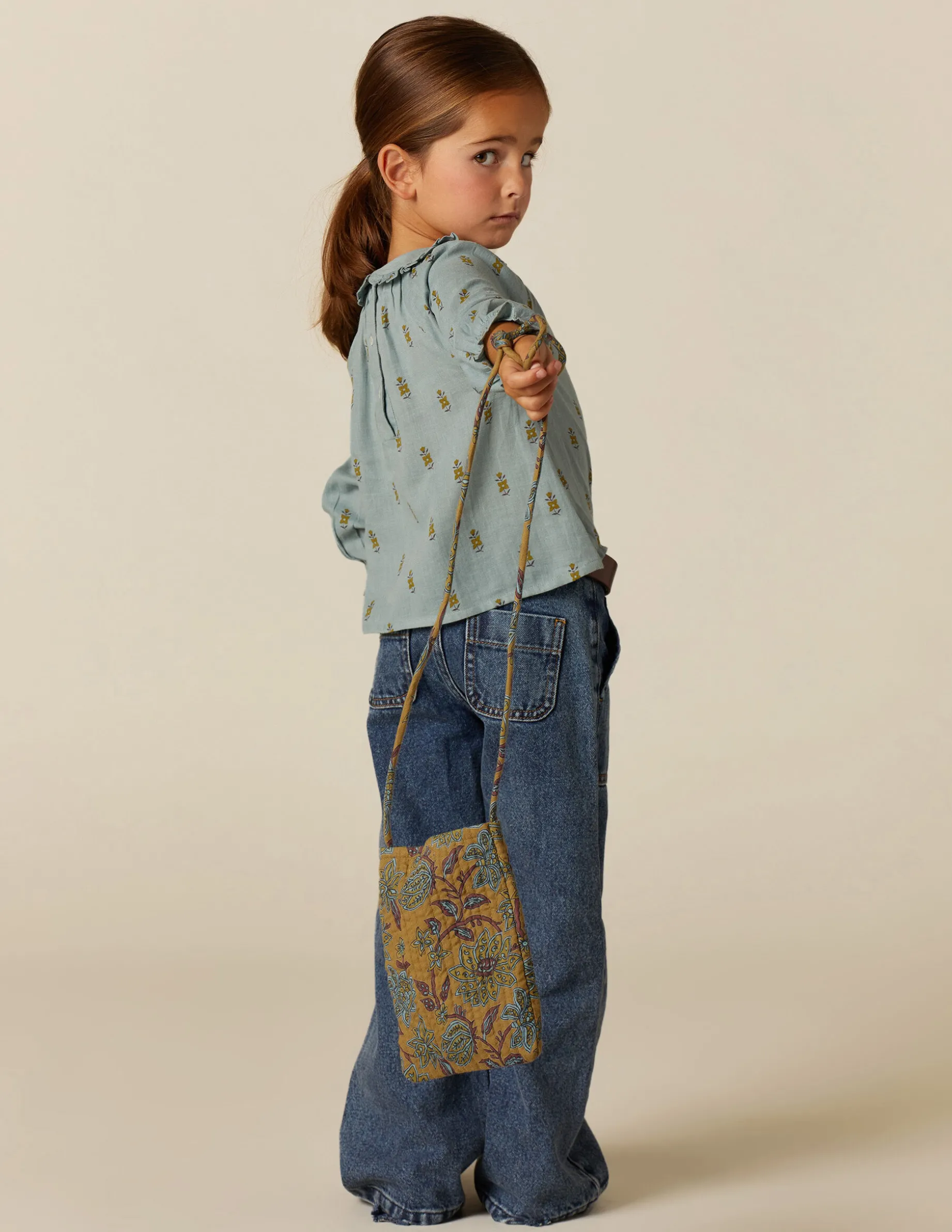 Shop NÍCOLI CAMISA AZUL FLOR PEQUEÑA Azules