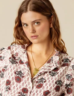 Discount NÍCOLI CAMISA FLOR BUTI OCRE Rojos