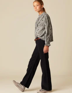 Fashion NÍCOLI CAMISA FLOR HOJA AZUL Azulesclaros