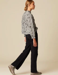 Fashion NÍCOLI CAMISA FLOR HOJA AZUL Azulesclaros