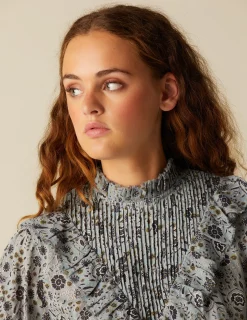 Sale NÍCOLI CAMISA FLOR HOJA AZUL Azulesclaros