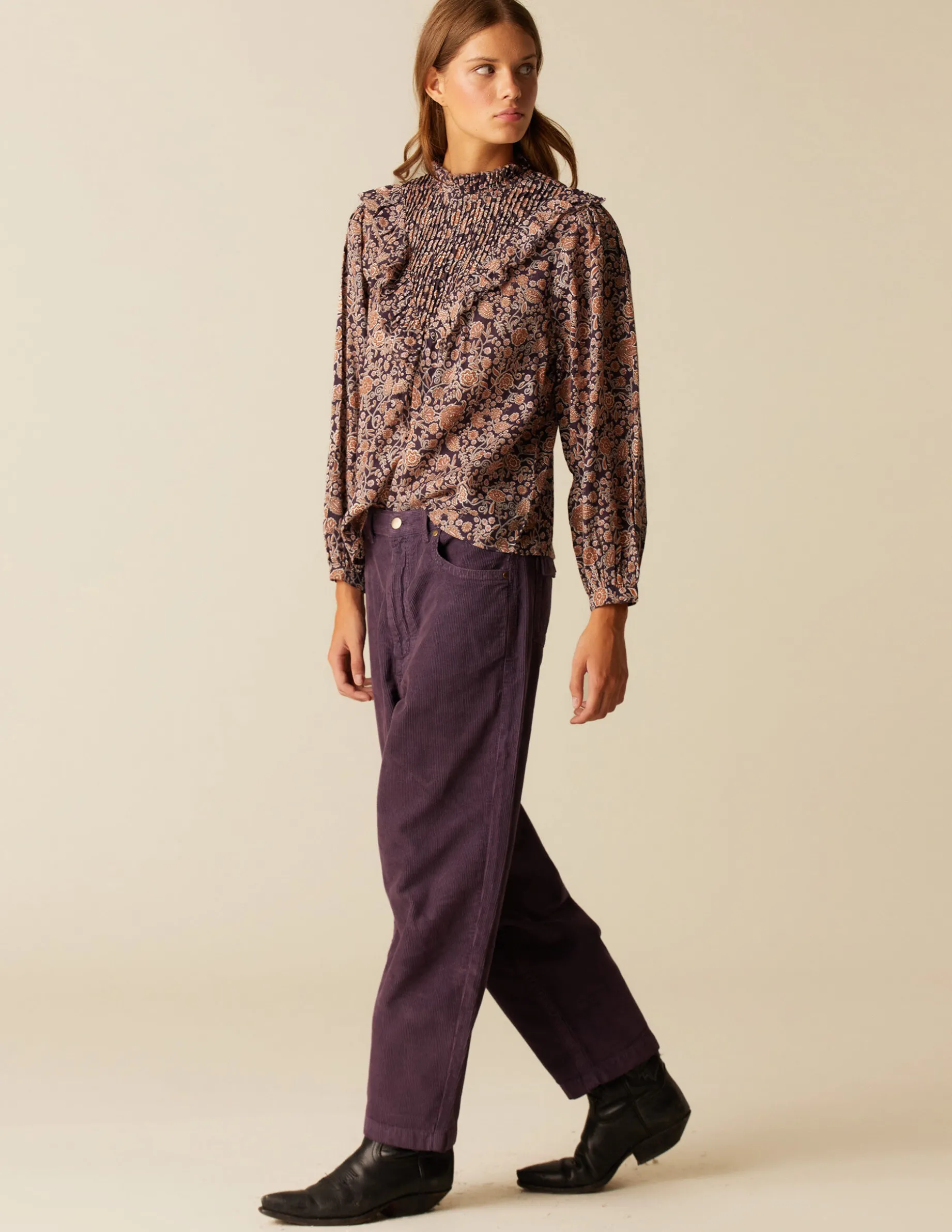 Hot NÍCOLI CAMISA FLOR HOJA Mora