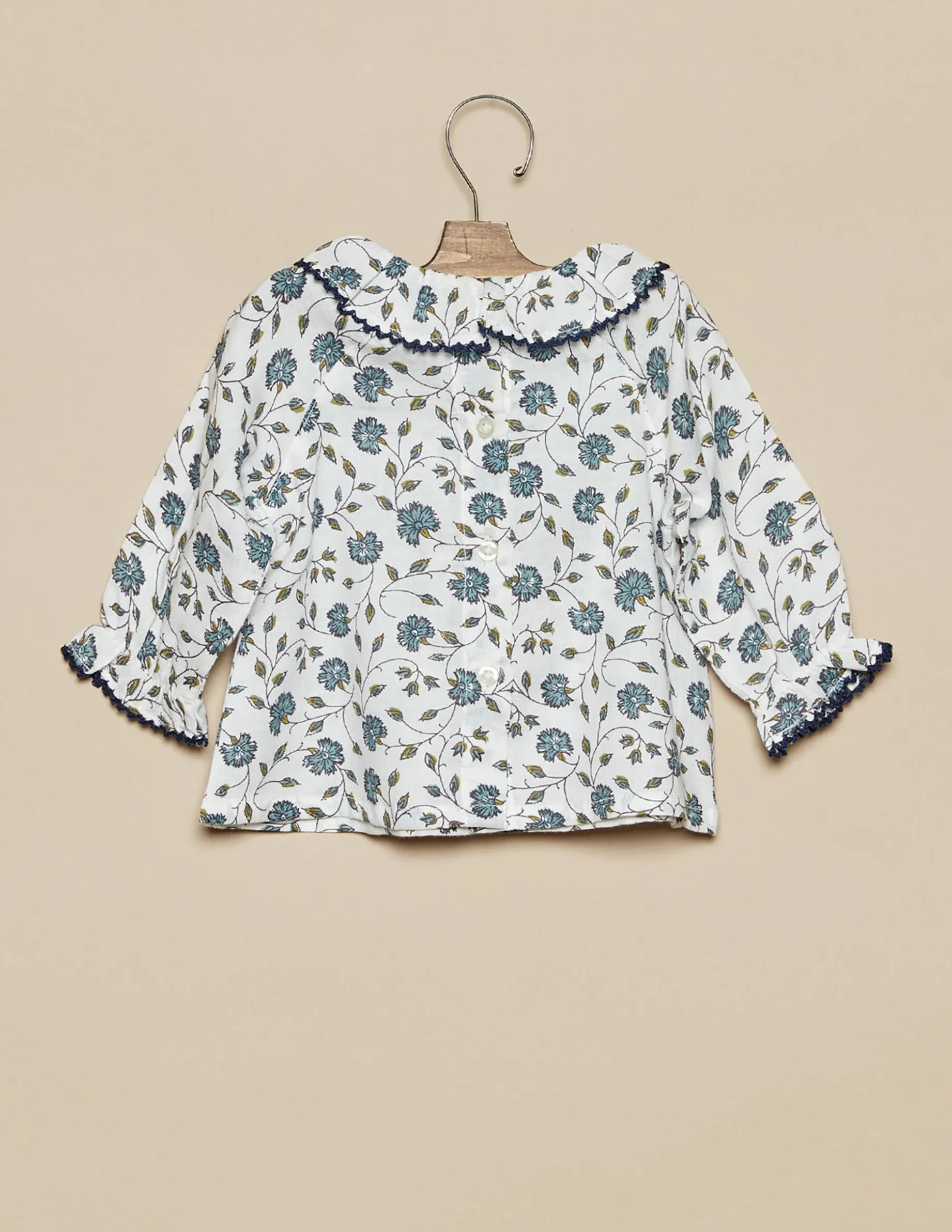 Fashion NÍCOLI CAMISA FLOR PESPUNTE AZUL Azules