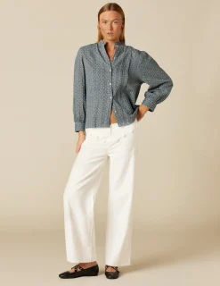 New NÍCOLI CAMISA FLOR RAMITO AZUL Azules