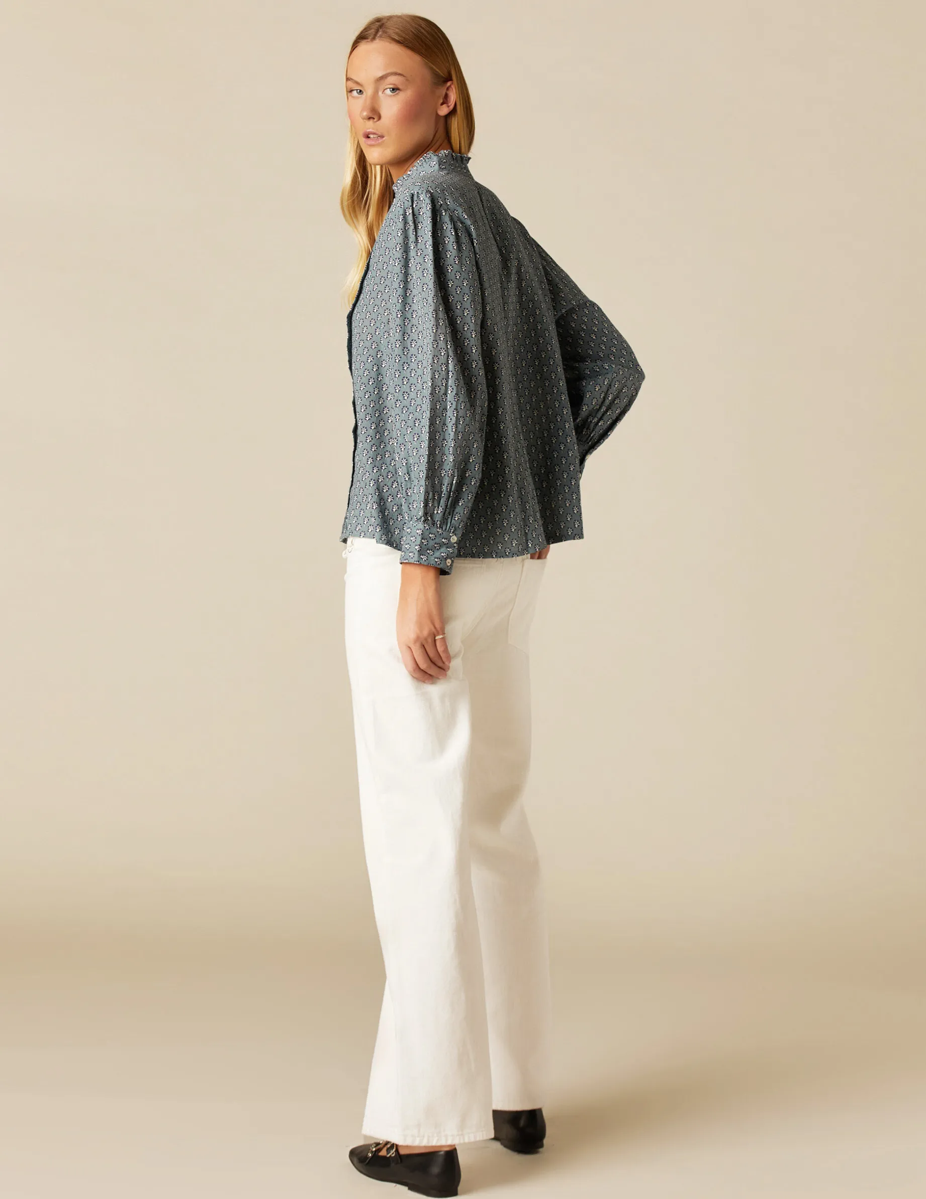 New NÍCOLI CAMISA FLOR RAMITO AZUL Azules