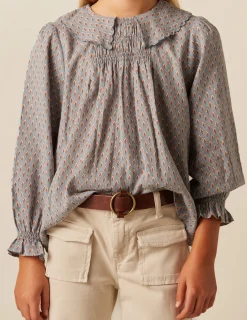 Outlet NÍCOLI CAMISA HOJITAS AZUL Azulesclaros