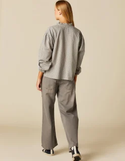 Fashion NÍCOLI CAMISA HOJITAS AZUL Azulesclaros