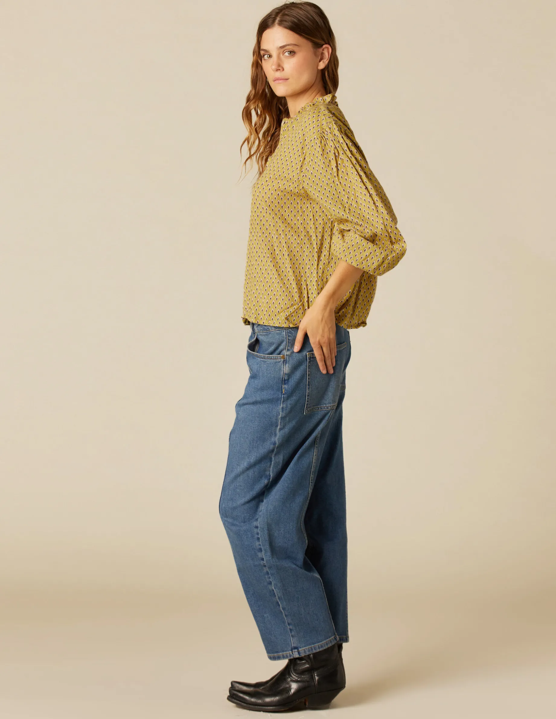 New NÍCOLI CAMISA HOJITAS Mostaza