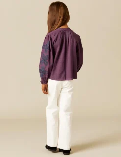 Fashion NÍCOLI CAMISA MORA BORDADO FLOR Morados