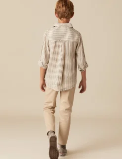 Clearance NÍCOLI CAMISA RAYA AZUL MOSTAZA Azulesclaros