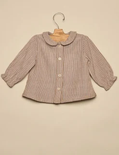 New NÍCOLI CAMISA RAYA MARRÓN Marr&oacute;nclaro