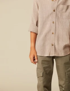 Best NÍCOLI CAMISA RAYA MARRÓN Grises