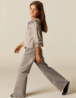 Hot NÍCOLI CAMISA RAYA MARRÓN NIDOS Grises