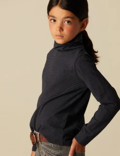 Fashion NÍCOLI CAMISETA SOLIDARIA CUELLO VUELTO RAYA AZUL Azulesoscuros