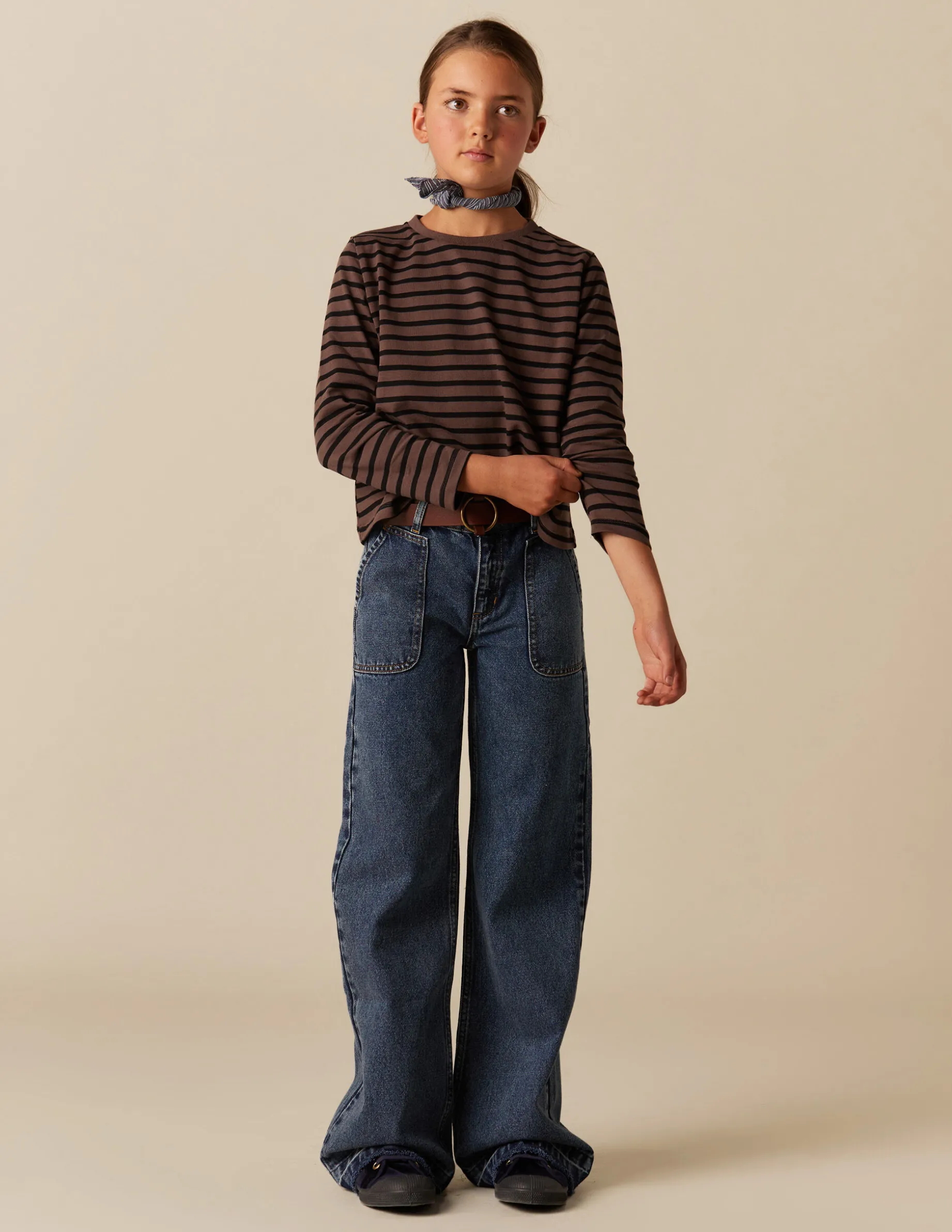 New NÍCOLI CAMISETA SOLIDARIA RAYA GRANDE MARRÓN Marrones