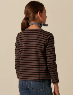 New NÍCOLI CAMISETA SOLIDARIA RAYA GRANDE MARRÓN Marrones