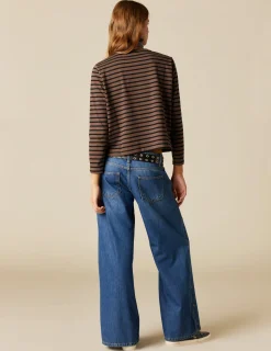 Hot NÍCOLI CAMISETA SOLIDARIA RAYAS MARRÓN Marrones