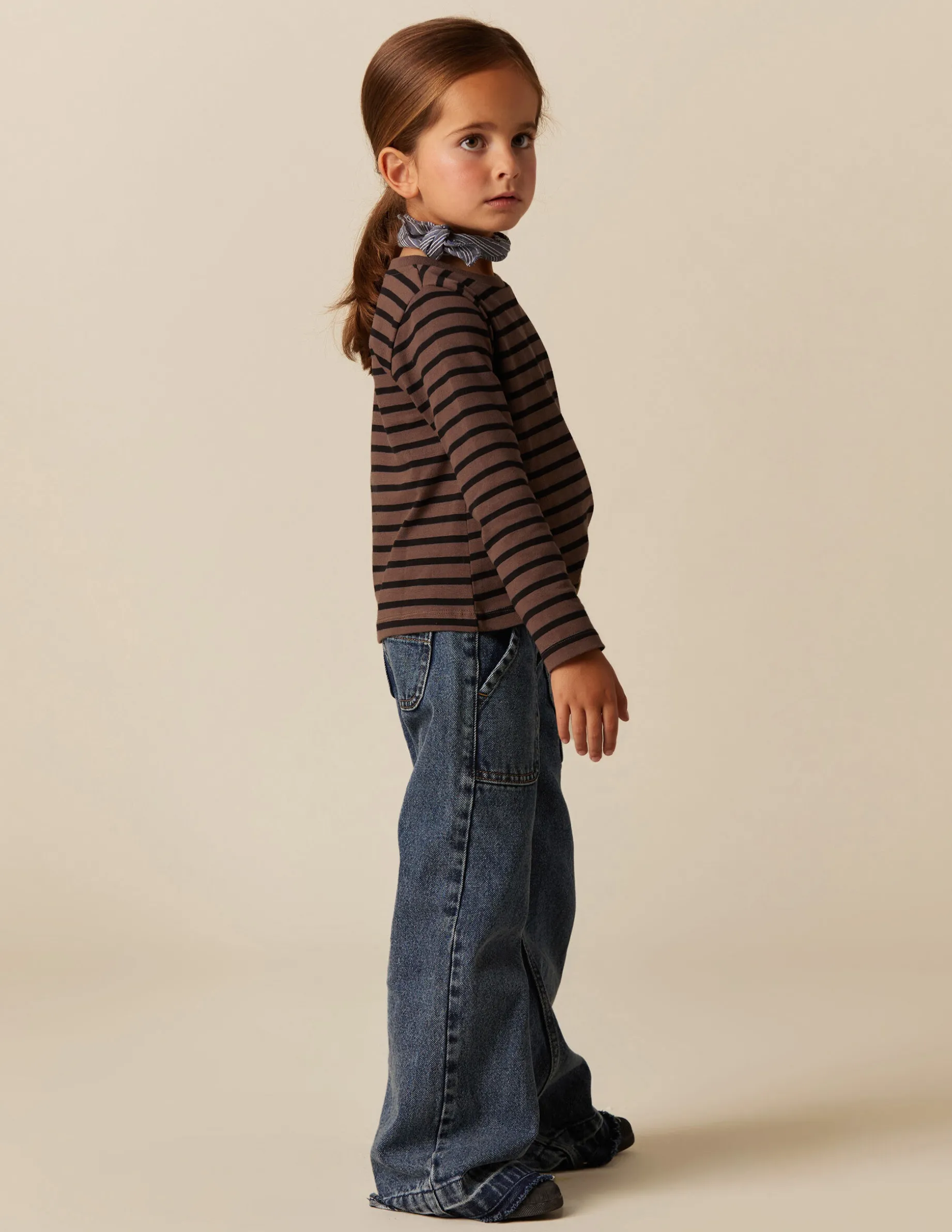 Hot NÍCOLI CAMISETA SOLIDARIA RAYAS MARRÓN Marrones