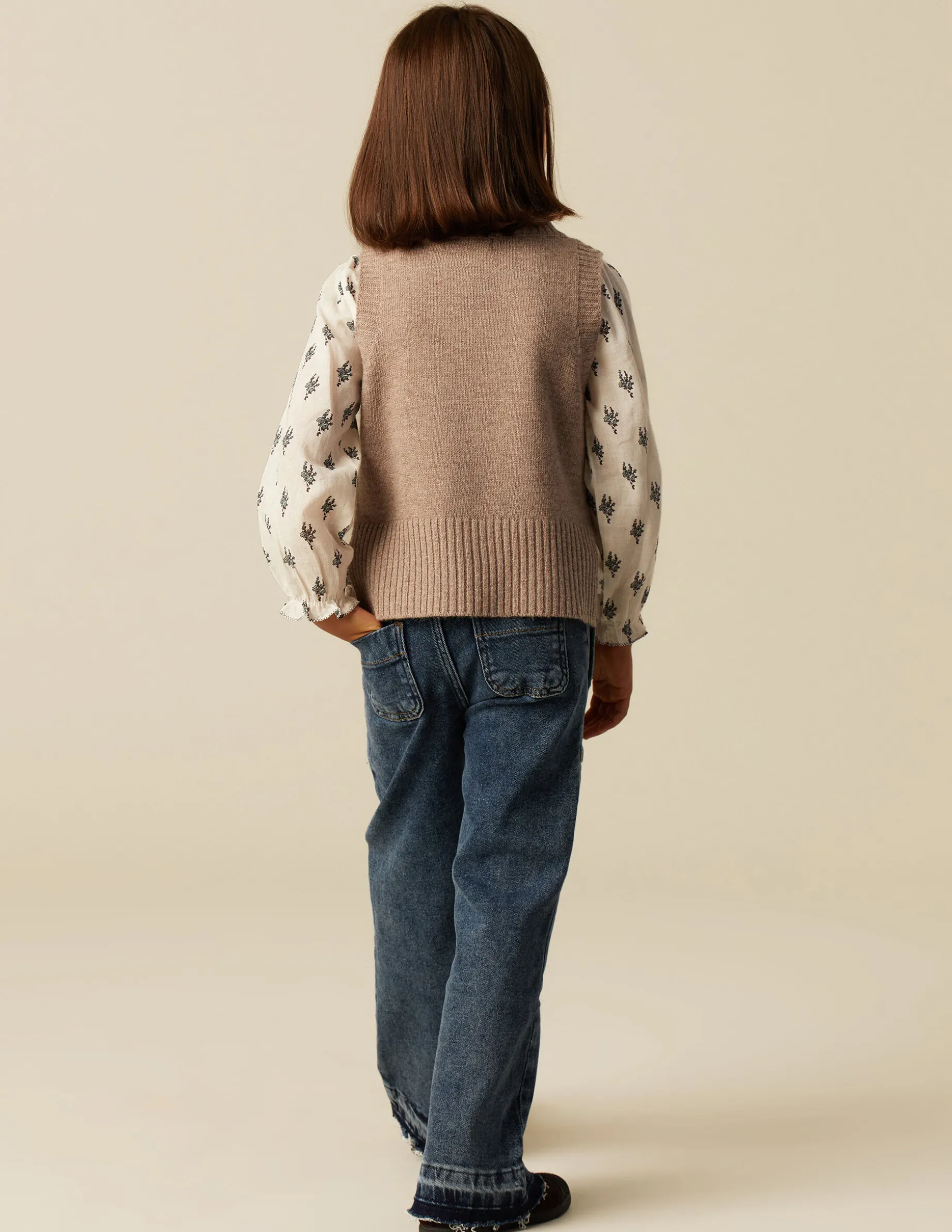 Cheap NÍCOLI CHALECO CUELLO REDONDO MARRÓN JASPEADO Marrones