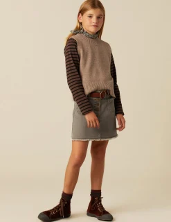 Best Sale NÍCOLI CHALECO CUELLO REDONDO MARRÓN JASPEADO Marrones