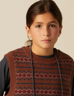 Shop NÍCOLI CHALECO PUNTO MULTICOLOR Marrones