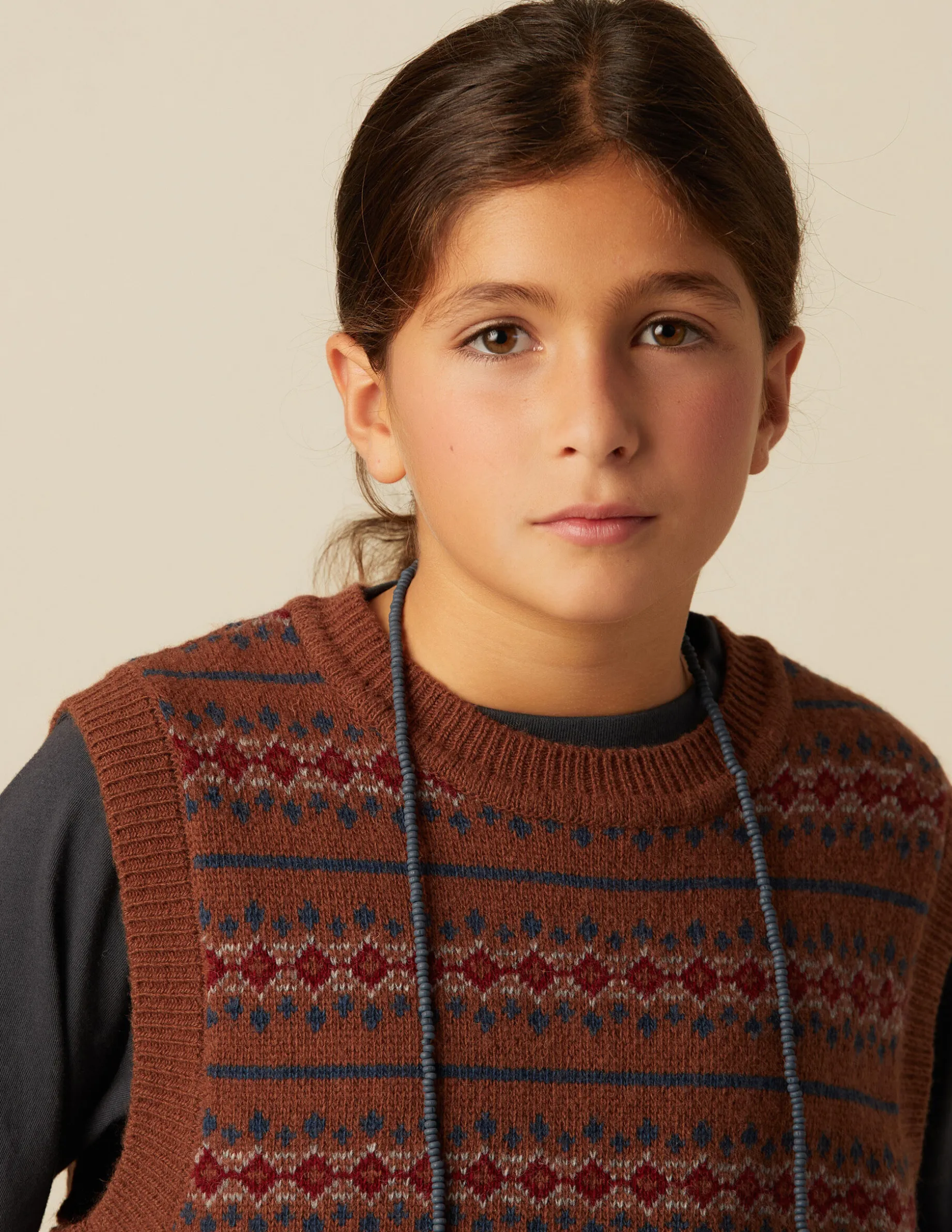 Shop NÍCOLI CHALECO PUNTO MULTICOLOR Marrones