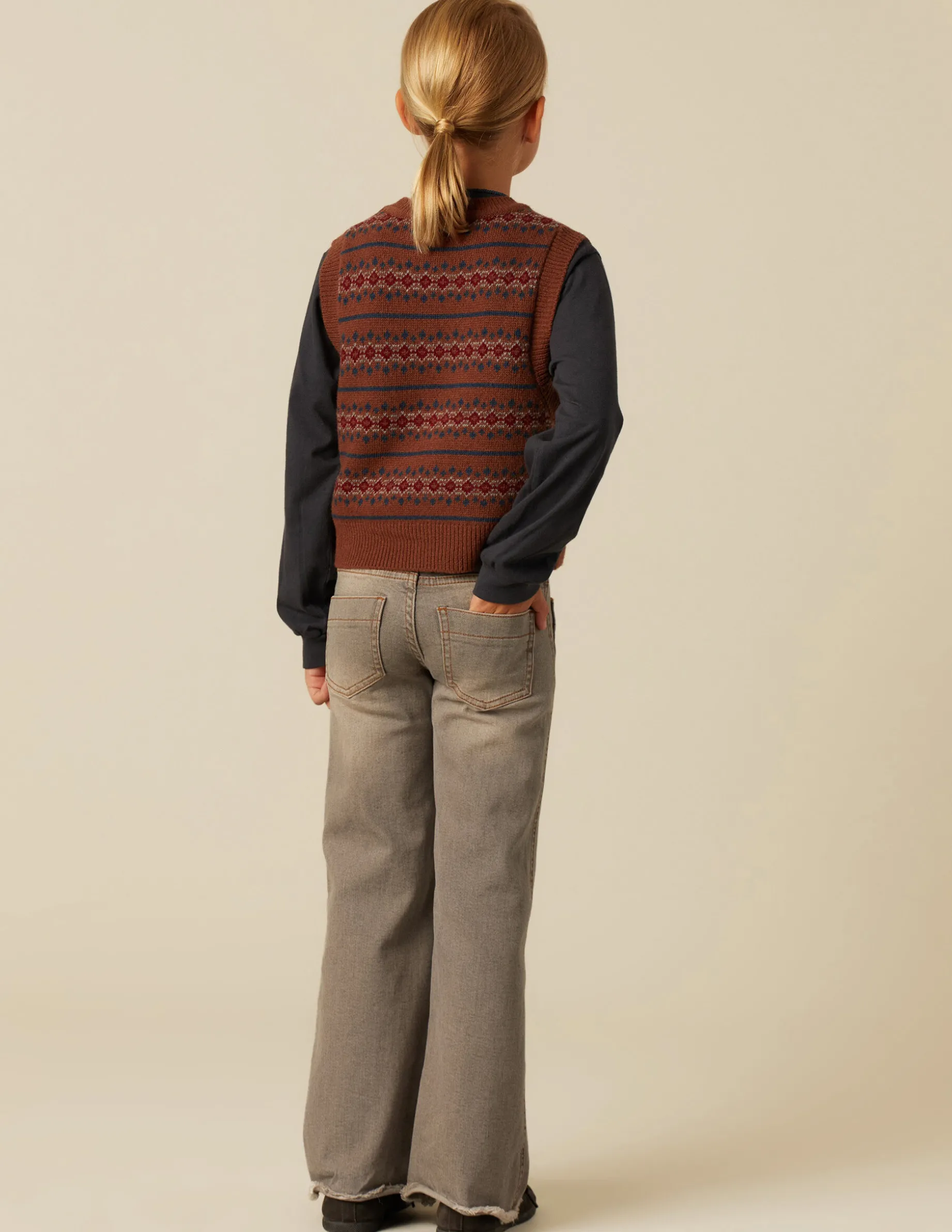 Best Sale NÍCOLI CHALECO PUNTO MULTICOLOR Marrones