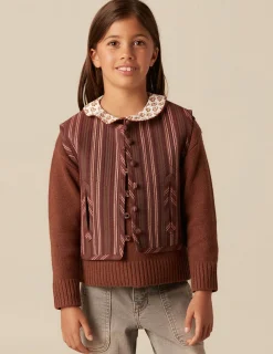 Fashion NÍCOLI CHALECO RAYA MARRÓN Marrones