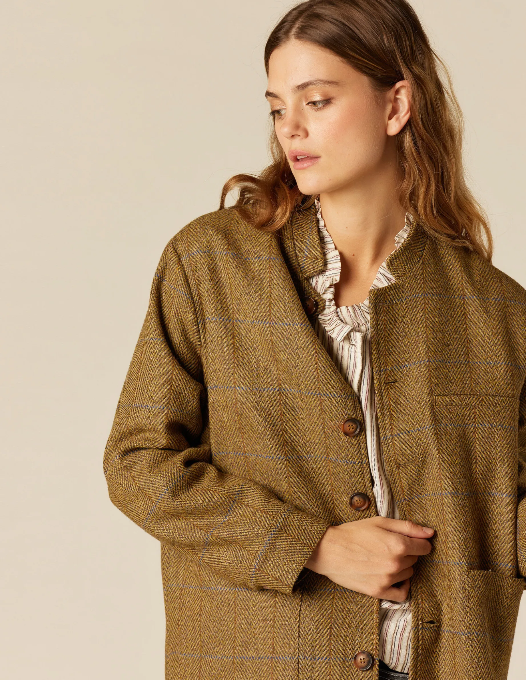 Cheap NÍCOLI CHAQUETA MAO ESPIGA MARRÓN Marrones