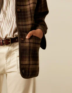 New NÍCOLI CHAQUETÓN CUADROS Marrones