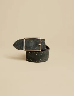 Clearance NÍCOLI CINTURÓN ZIG ZAG SERRAJE VERDE Verdesoscuros