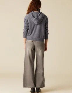 Flash Sale NÍCOLI JERSEY AZUL JASPEADO CAPUCHA Azules