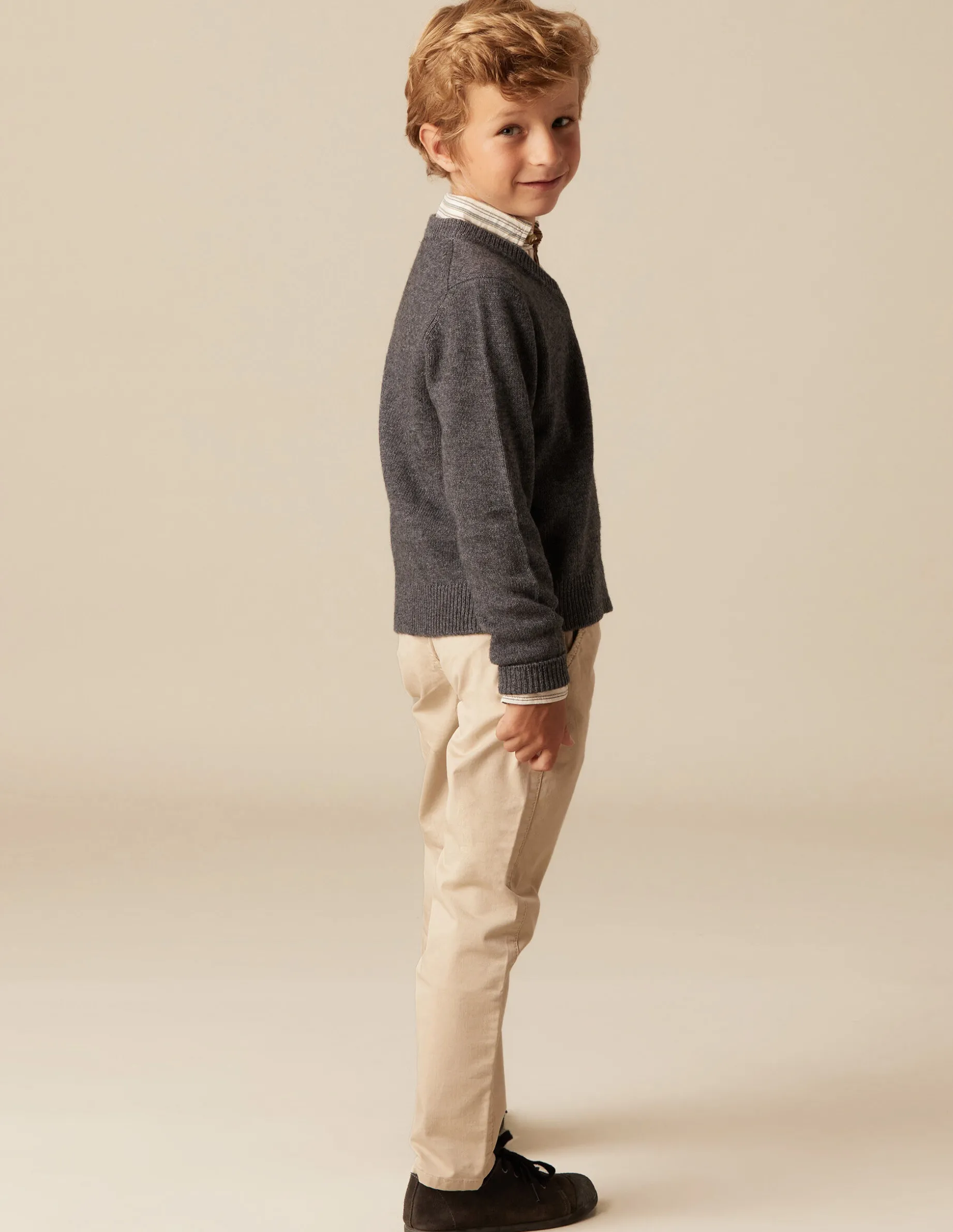 New NÍCOLI JERSEY CUELLO PICO GRIS Grises