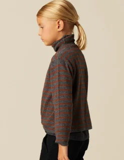 Best Sale NÍCOLI JERSEY CUELLO VUELTO RAYAS MARRÓN/MARENGO Marrones