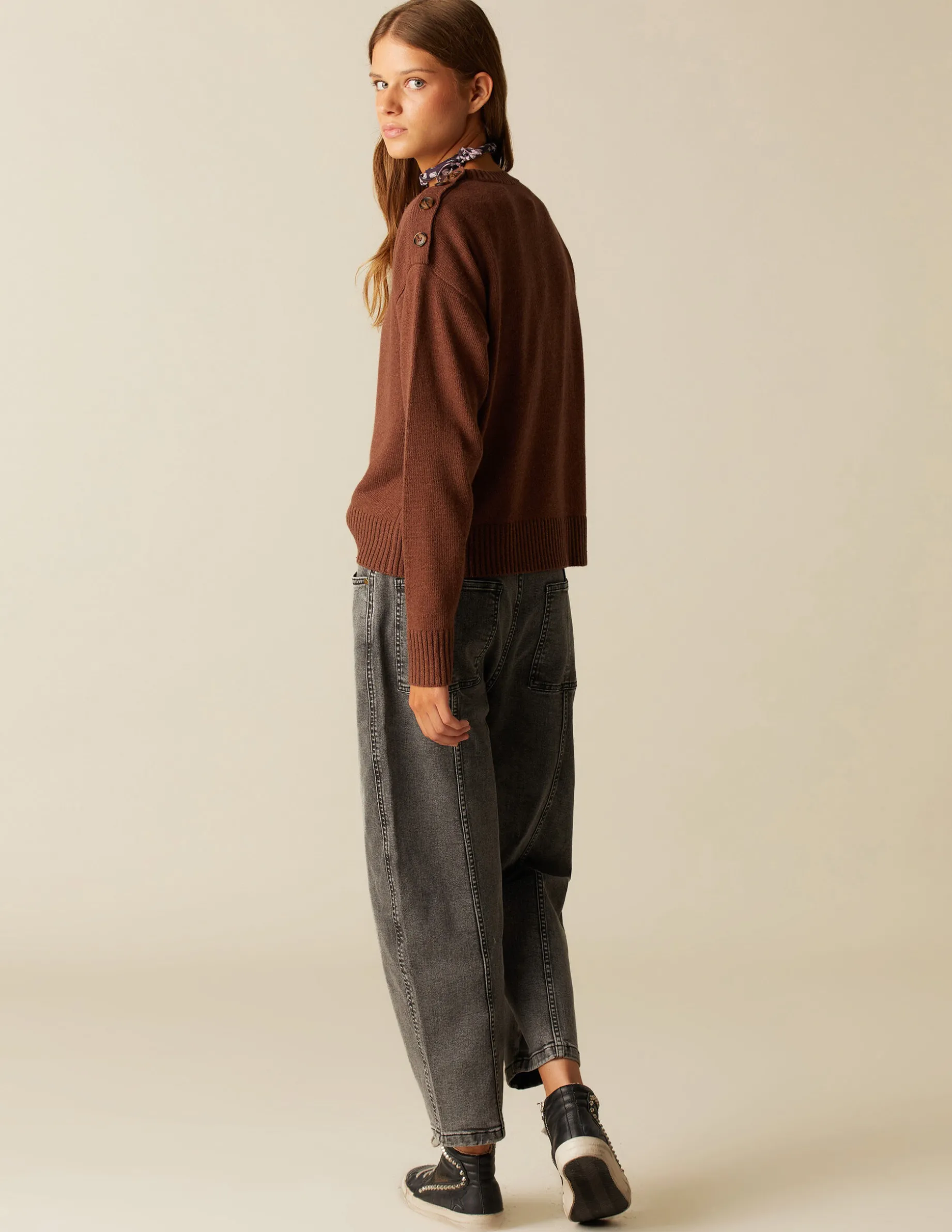 Online NÍCOLI JERSEY PUNTO BOTONES MARRÓN Marrones