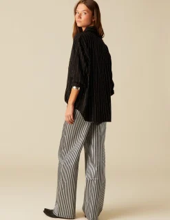 New NÍCOLI PANTALÓN BRILLO RAYADO Metalizados