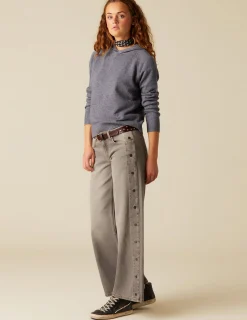 Outlet NÍCOLI PANTALÓN GRIS BOTONES LATERAL Grises