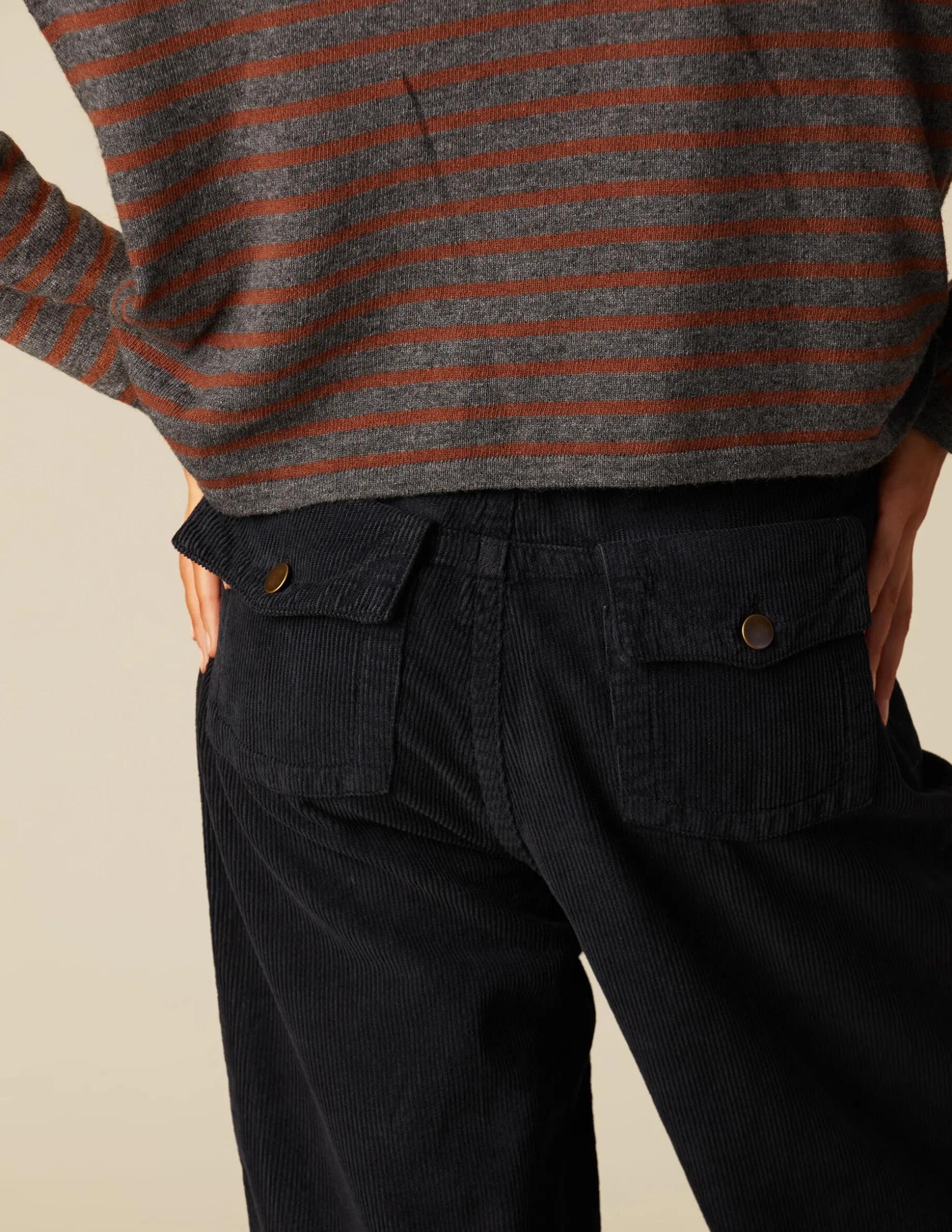 Discount NÍCOLI PANTALÓN PANA AZUL ZIG ZAG Negros