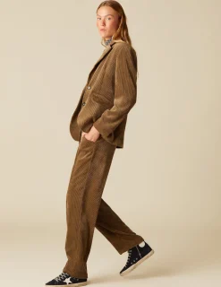 Best Sale NÍCOLI PANTALÓN PANA CORTE MARRÓN Marrones